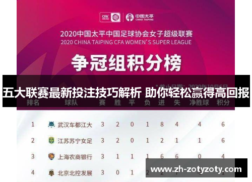 五大联赛最新投注技巧解析 助你轻松赢得高回报